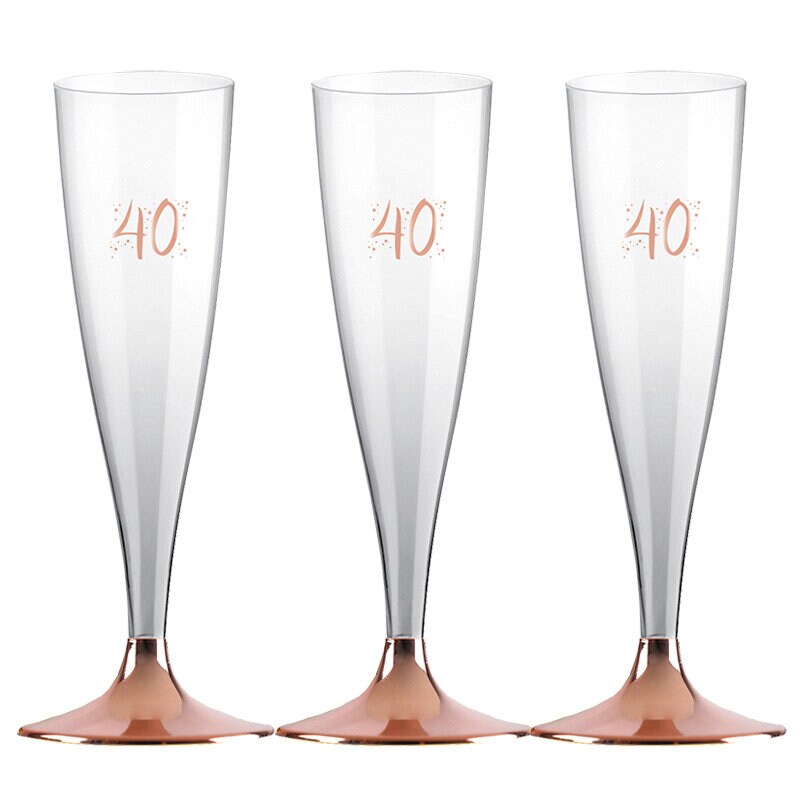 Party Proost glas 40 jaar roségoud 6 stuks