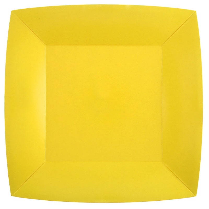 Borden Vierkant 23 cm - Geel 10 stuks