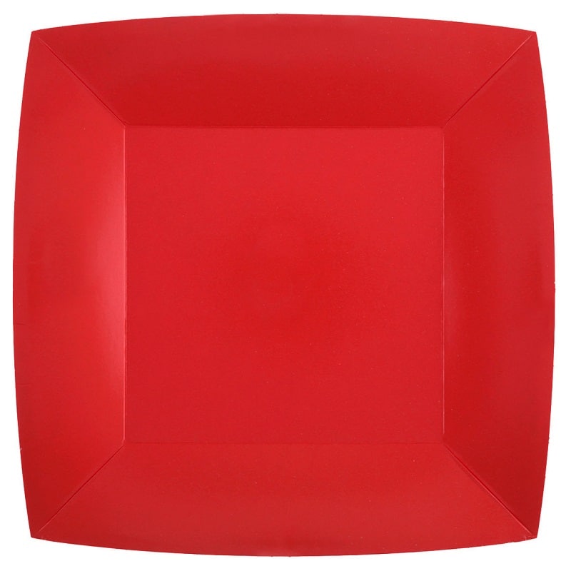Borden Vierkant 23 cm - Rood 10 stuks