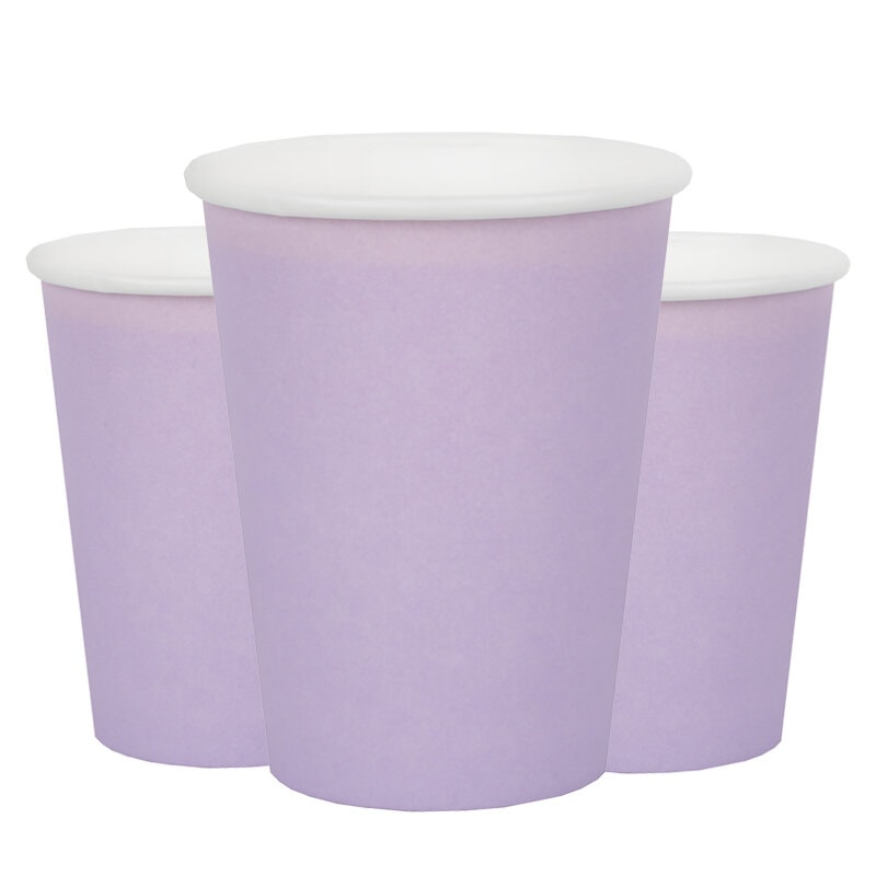 Papieren Bekers 270 ml - Lavendel 10 stuks