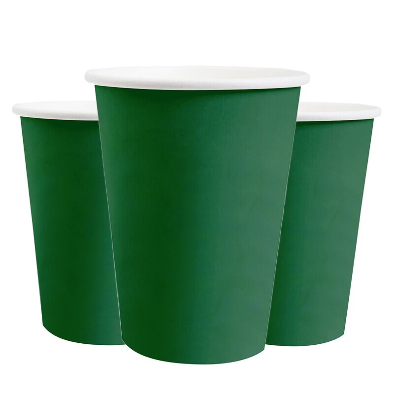 Papieren Bekers 250 ml - Donkergroen 10 stuks