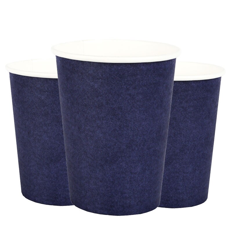 Papieren Bekers 250 ml - Donkerblauw 10 stuks