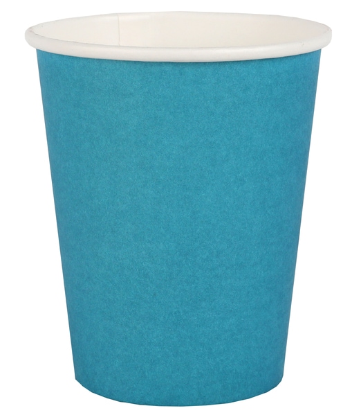Papieren Bekers 250 ml - Aquablauw 10 stuks