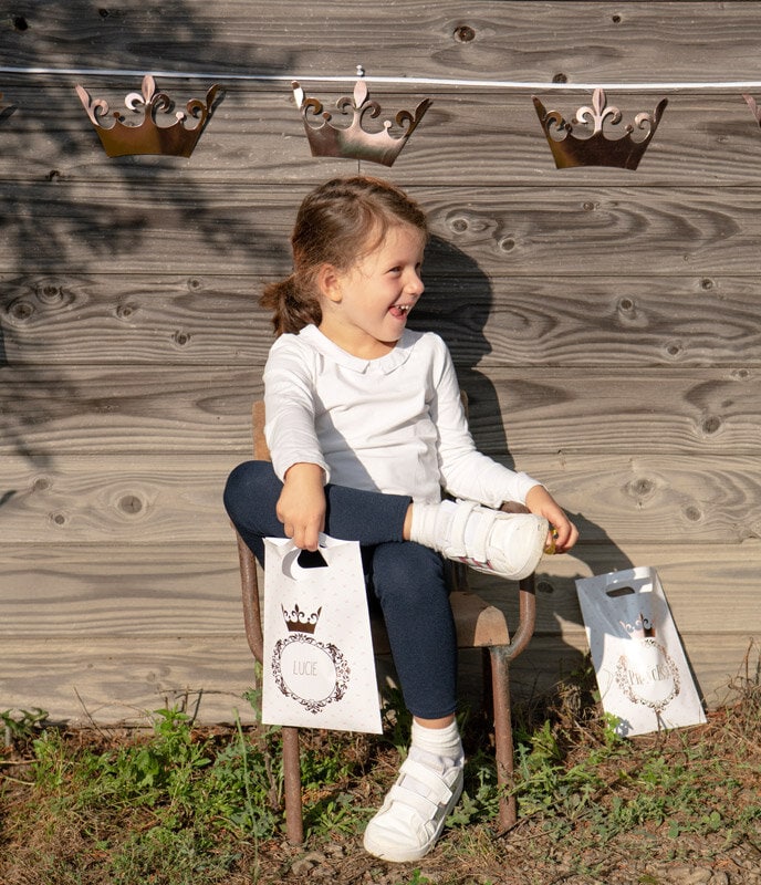 Princess - Slinger met kronen in rosé goud 6 meter