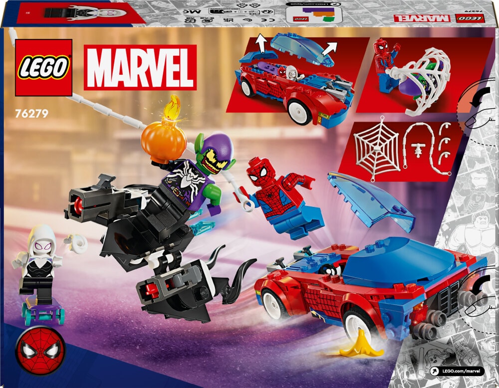 LEGO Marvel - Spider-Man racewagen en Venom Green Goblin 7+