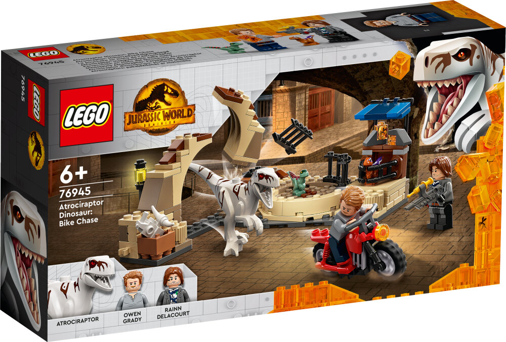LEGO Jurassic World - Atrociraptor dinosaurus motorachtervolging 6+