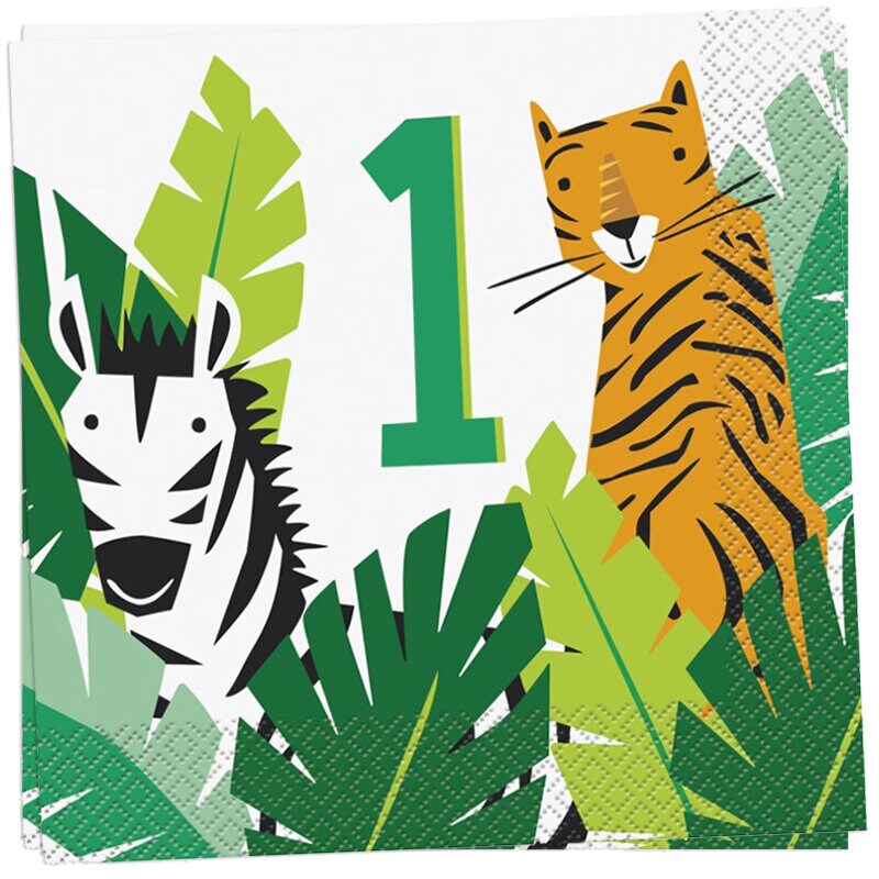 Safari Animal - Servetten 1 jaar 16 stuks