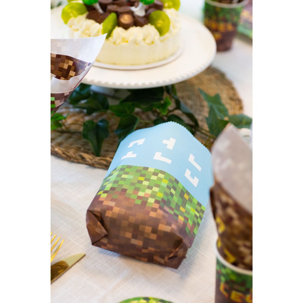 Pixel - Uitdeelzakjes papieren 8 stuks