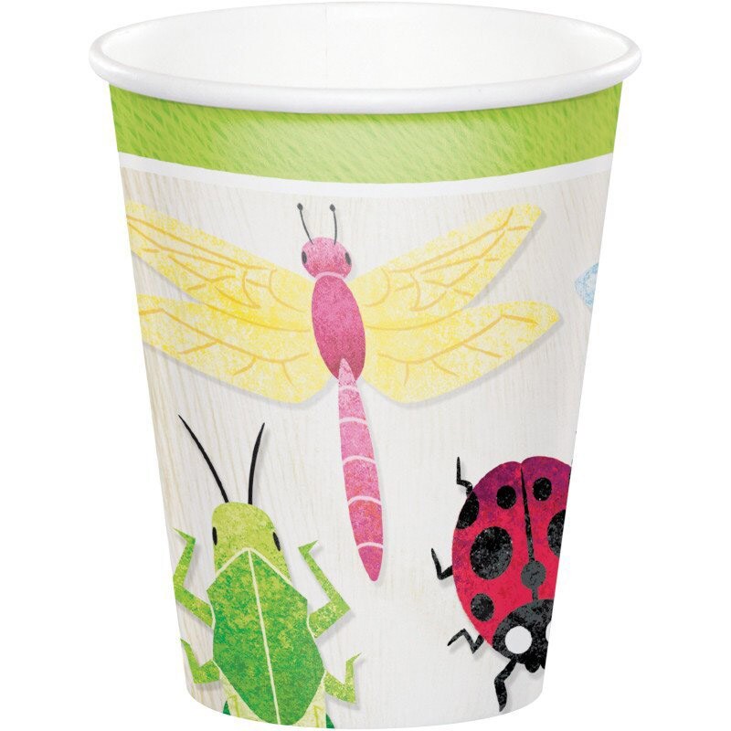 Birthday Bugs - Papieren bekers 8-pack