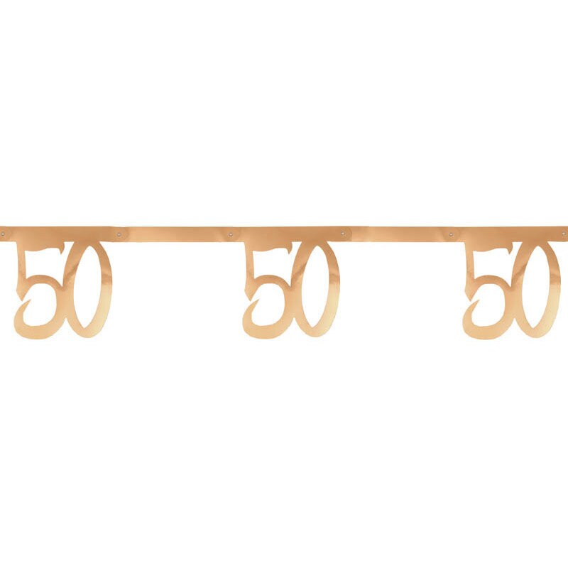 Slinger in roségoud 50-jarig feest 250 cm