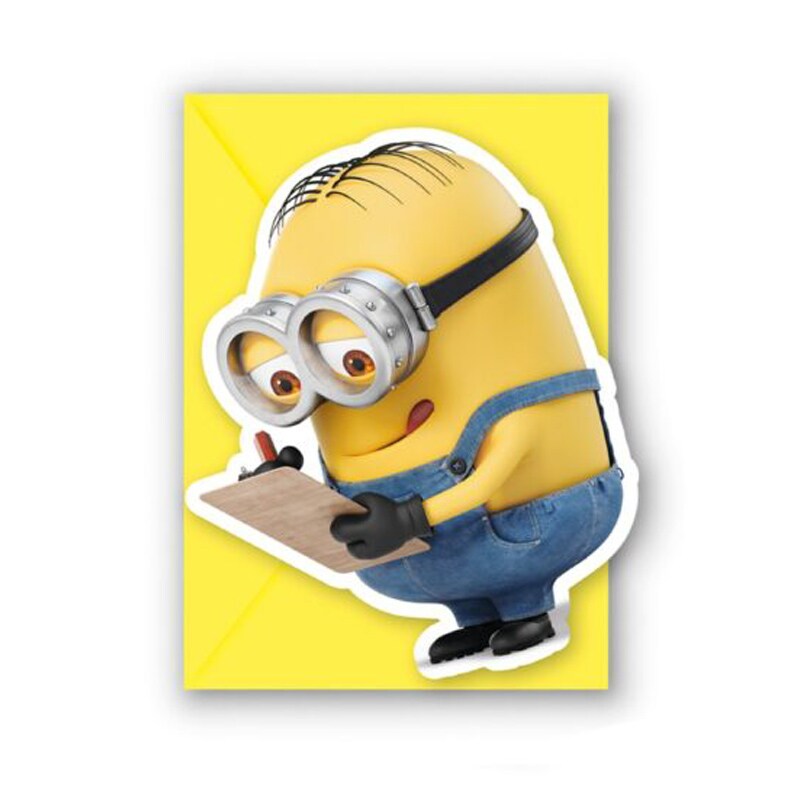 Minions - Uitnodigingskaarten met enveloppen 6 stuks