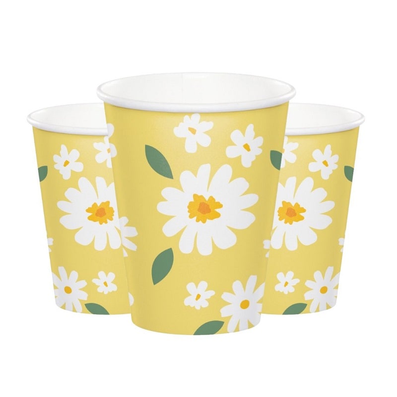 Sweet Daisy - Papieren bekers 8 stuks