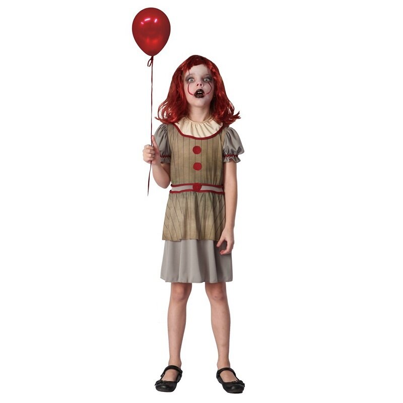 Vintage Clowngirl Kostuum Kind 7-9 jaar (120-130 cm)