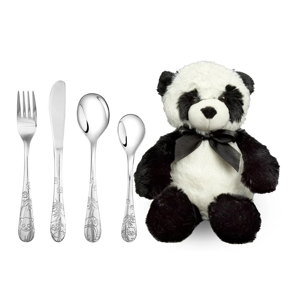 Doopcadeau Bestekset & Panda Knuffel