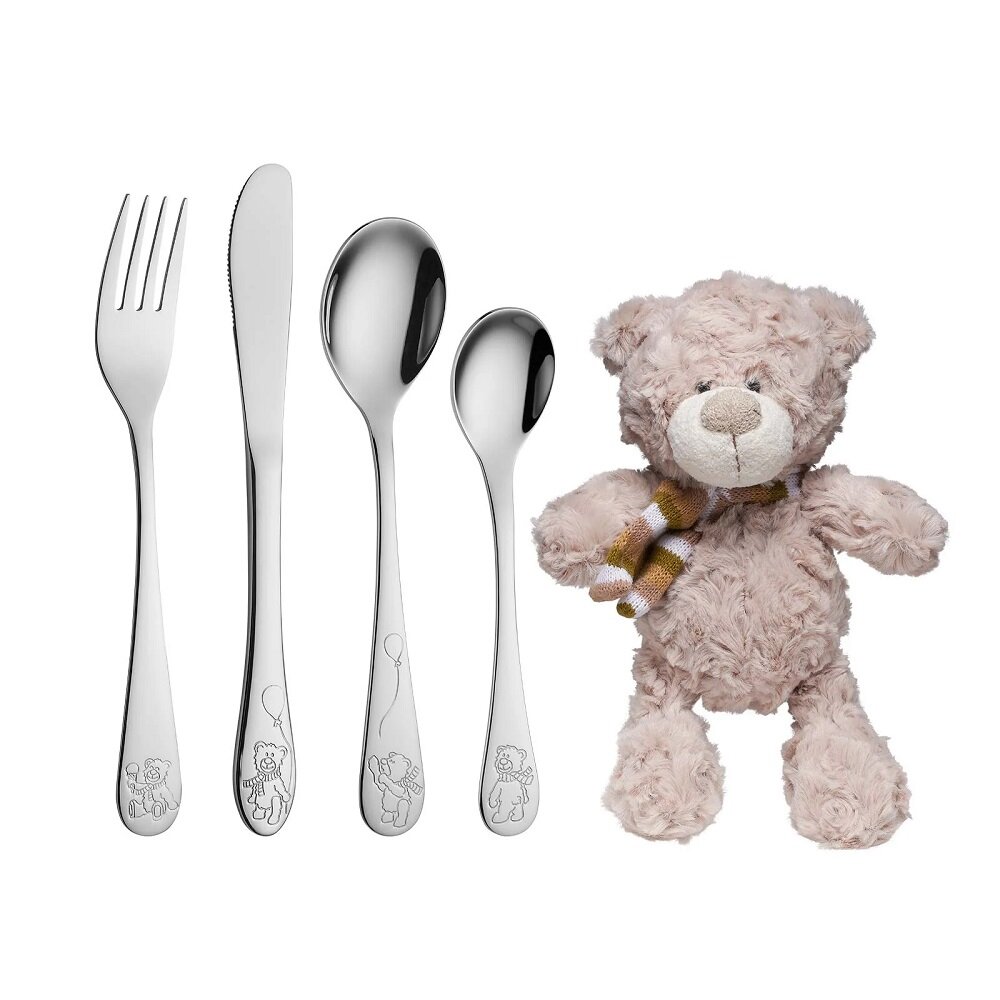 Doopcadeau Teddybeer - Bestekset met Knuffel
