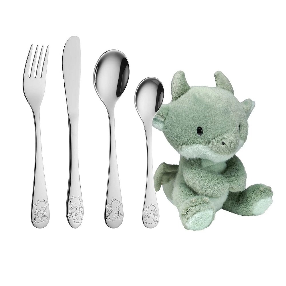 Doopcadeau Draak - Bestekset met Knuffel