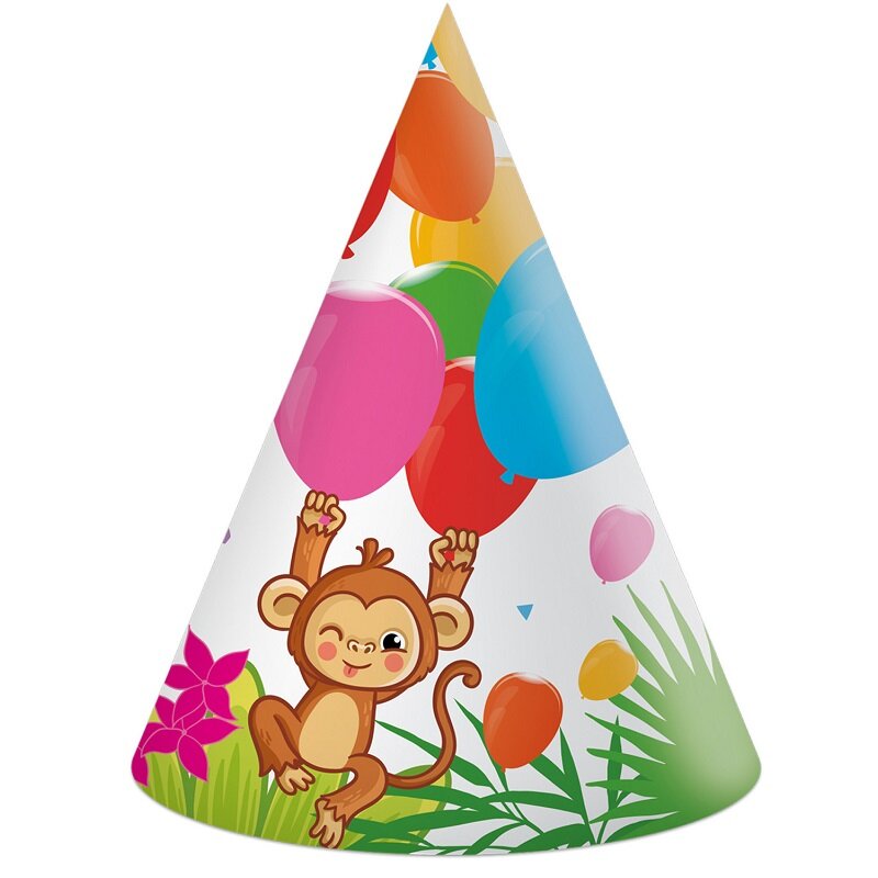 Jungle Balloons - Feesthoedjes 6 stuks
