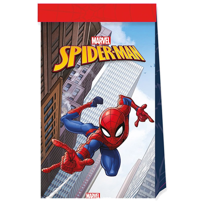 Spiderman - Uitdeelzakjes in papier 4 stuks