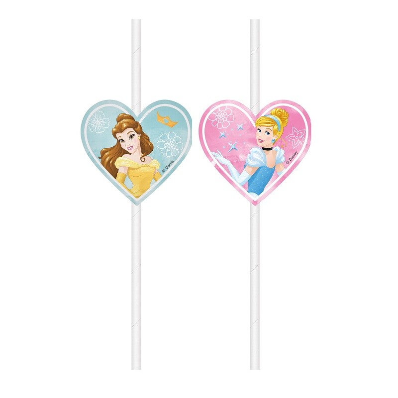 Disney Prinsessen - Kartonnen rietjes 4 stuks