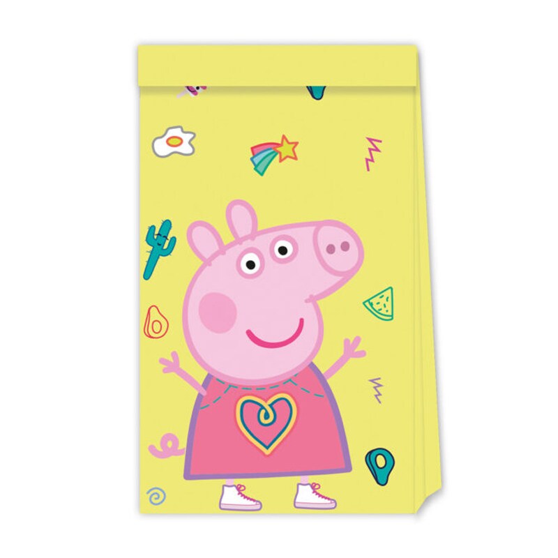 Peppa Pig - Uitdeelzakjes van papier 4 stuks