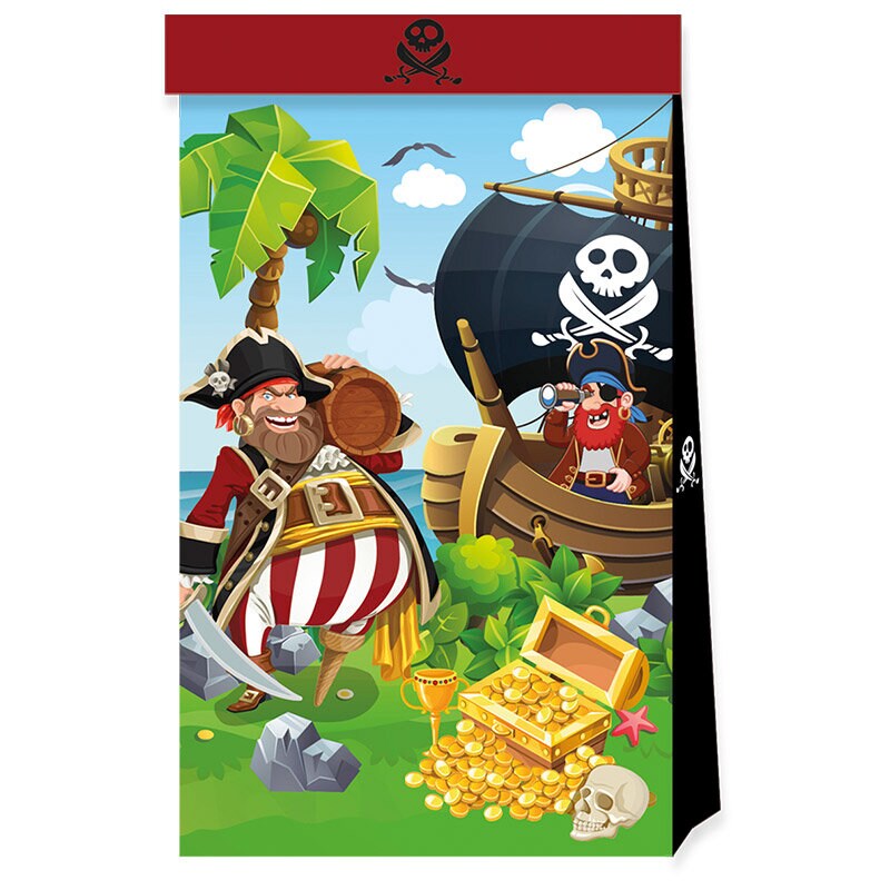 Pirates Island - Uitdeelzakjes papier 4 stuks