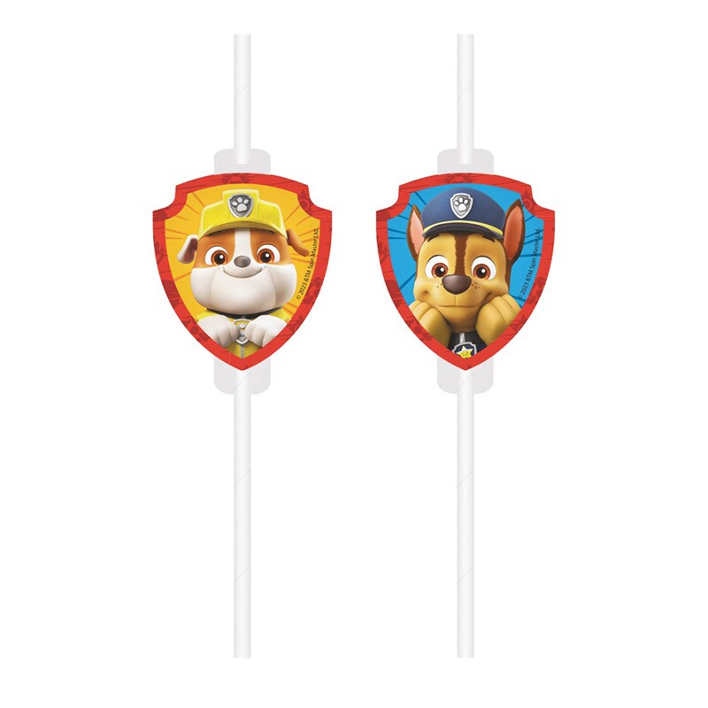 Paw Patrol - Papieren rietjes 4 stuks