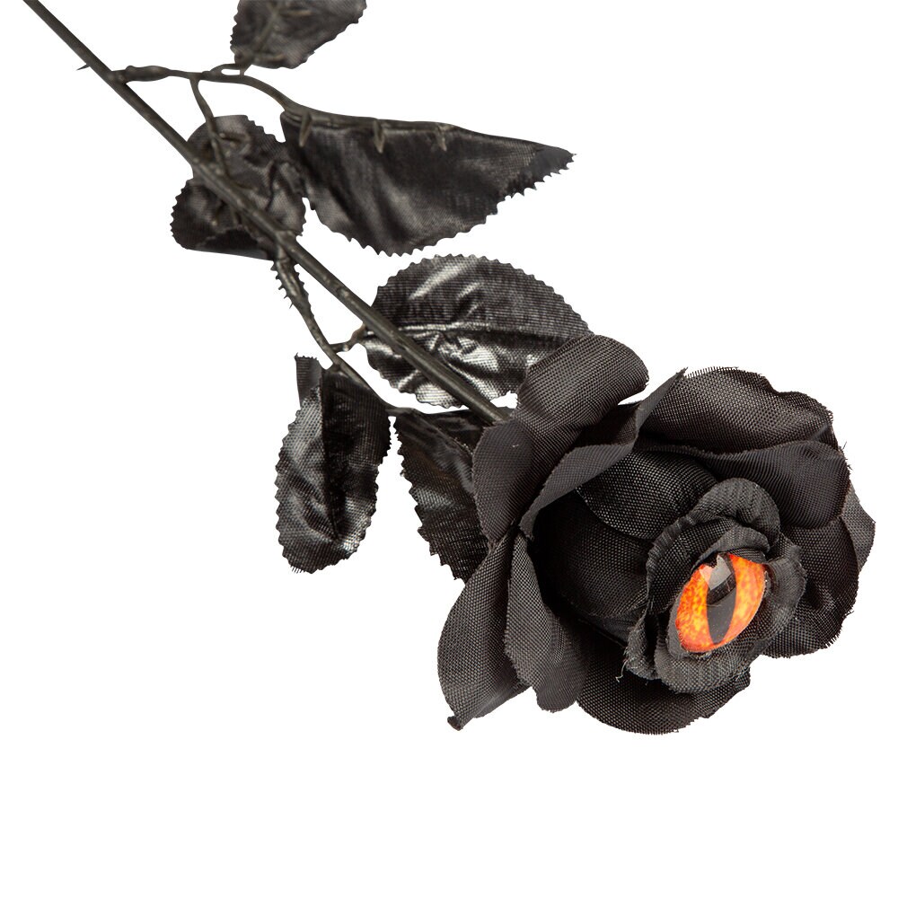 Halloween decoratie Zwarte Roos 43 cm