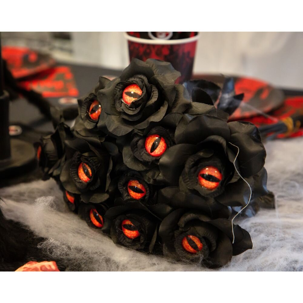 Halloween decoratie Zwarte Roos 43 cm