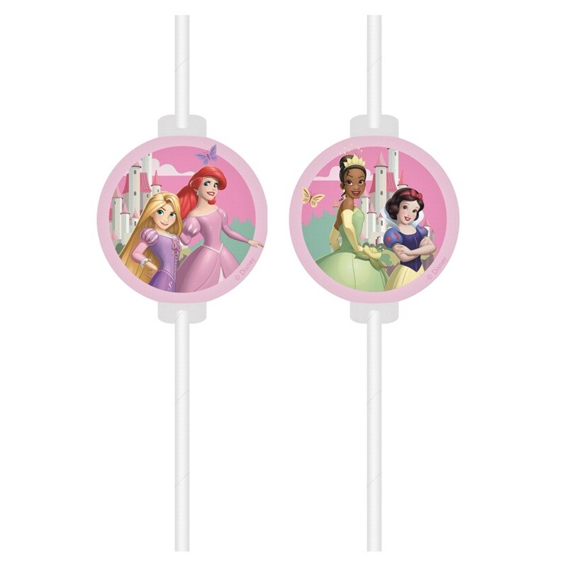 Disney Prinsessen Papieren rietjes 4 stuks