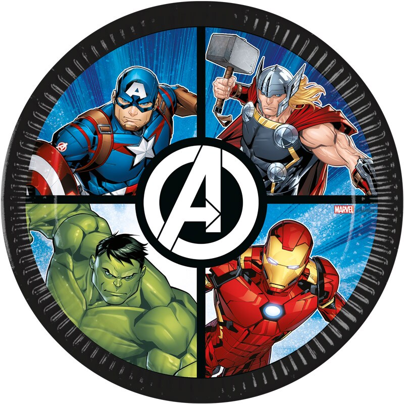 Avengers - Papieren Borden 23 cm, 8 stuks