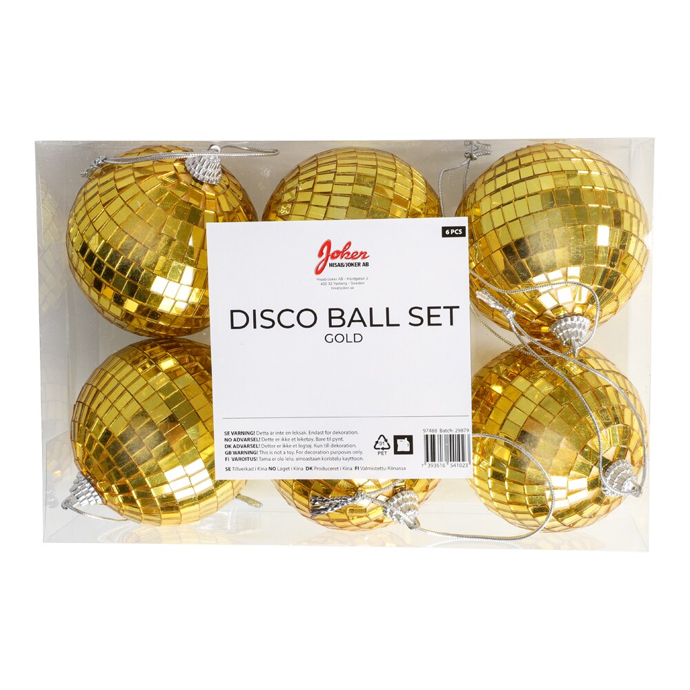 Discoballen mini goud 6 stuks