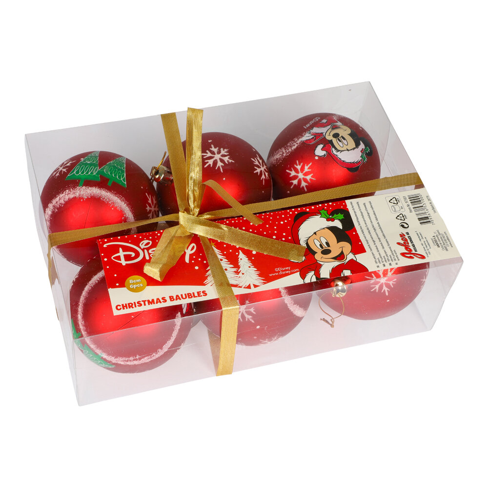 Kerstballen Mickey Mouse 6 stuks