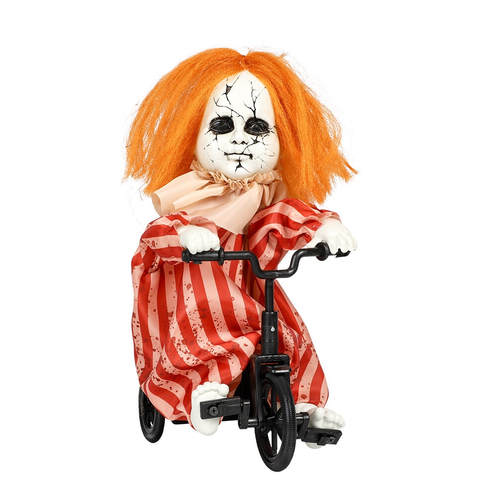 Halloween decoratie Geanimeerd Fietsend meisje