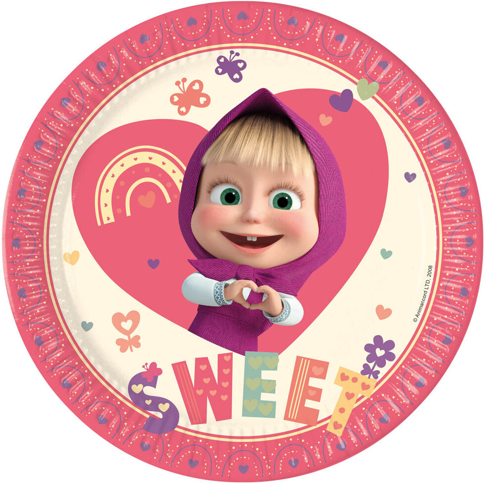 Masha en de Beer - Borden 23 cm 8 stuks