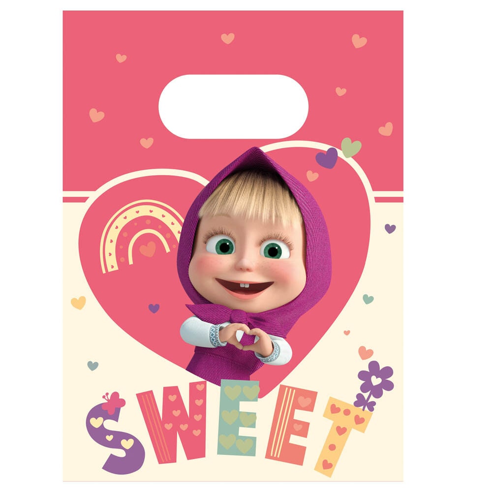 Masha en de Beer - Uitdeelzakjes van papier 4 stuks