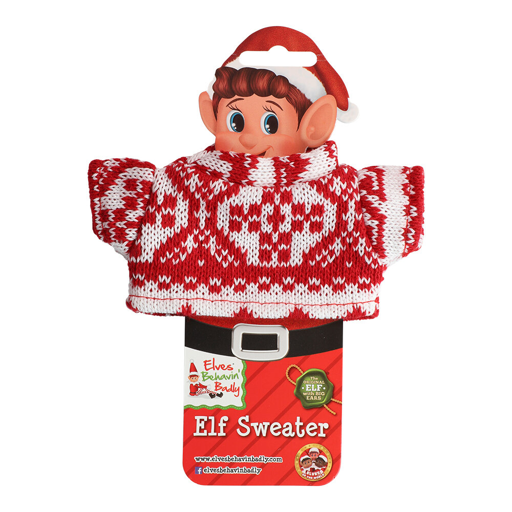 Kerstkaboutertrui voor Kerstelfpop 30 cm