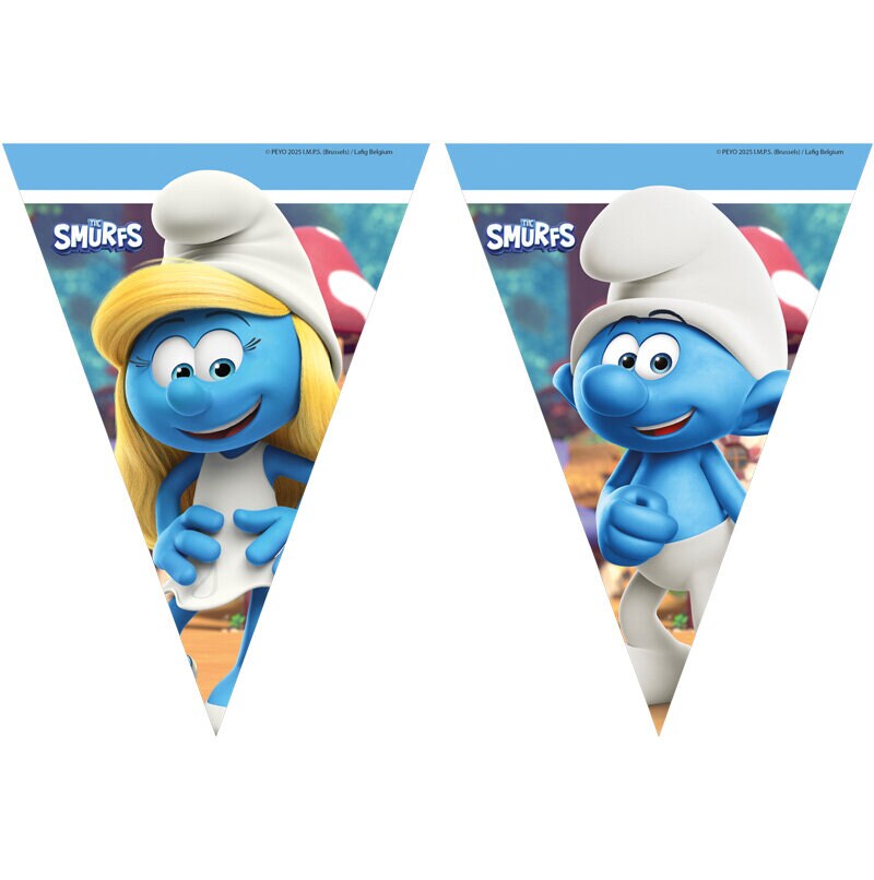 De Smurfen Vlaggenlijn van papier 230 cm