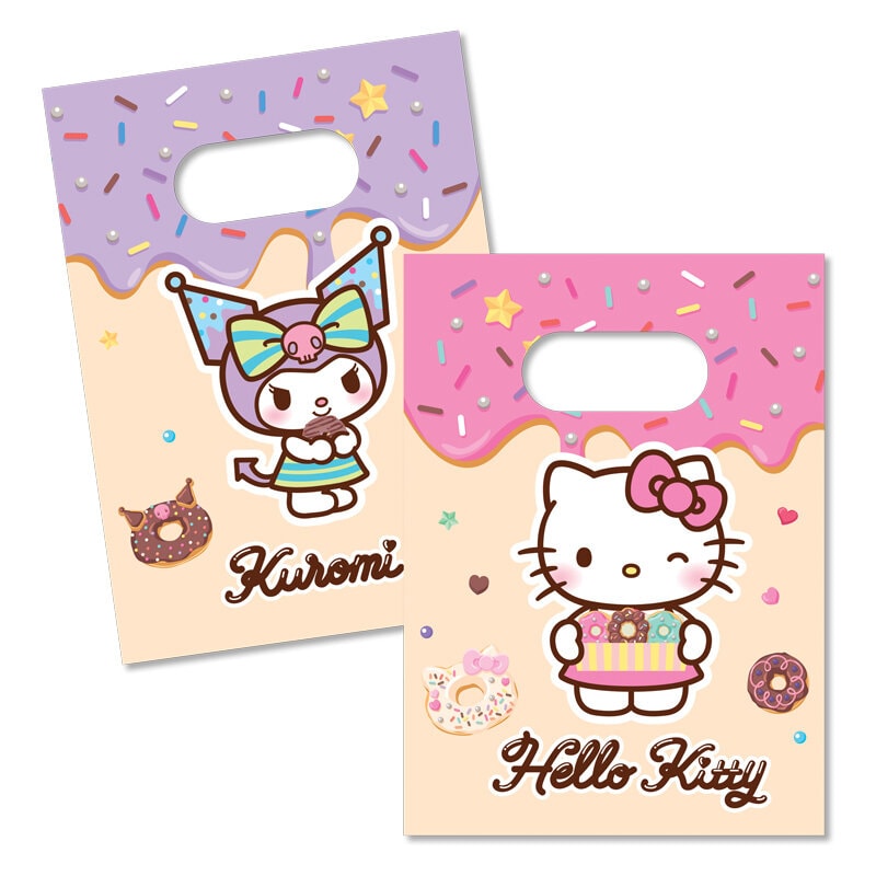 Hello Kitty & Kuromi - Uitdeelzakjes van papier 4 stuks