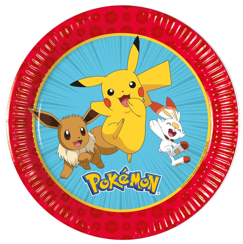 Pokémon - Bordjes 20 cm, 8 stuks