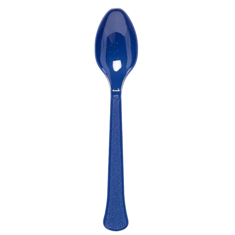 Plastic Lepels Donkerblauw 24 stuks