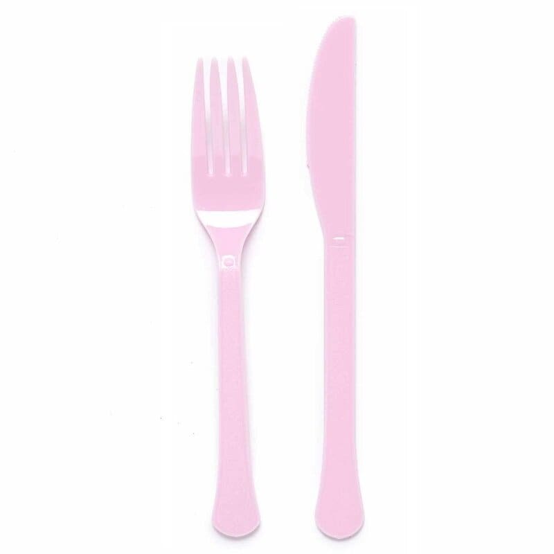 Plastic Bestek Roze 24 stuks