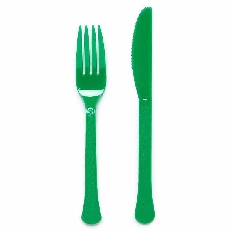 Plastic Bestek Groen 24 stuks