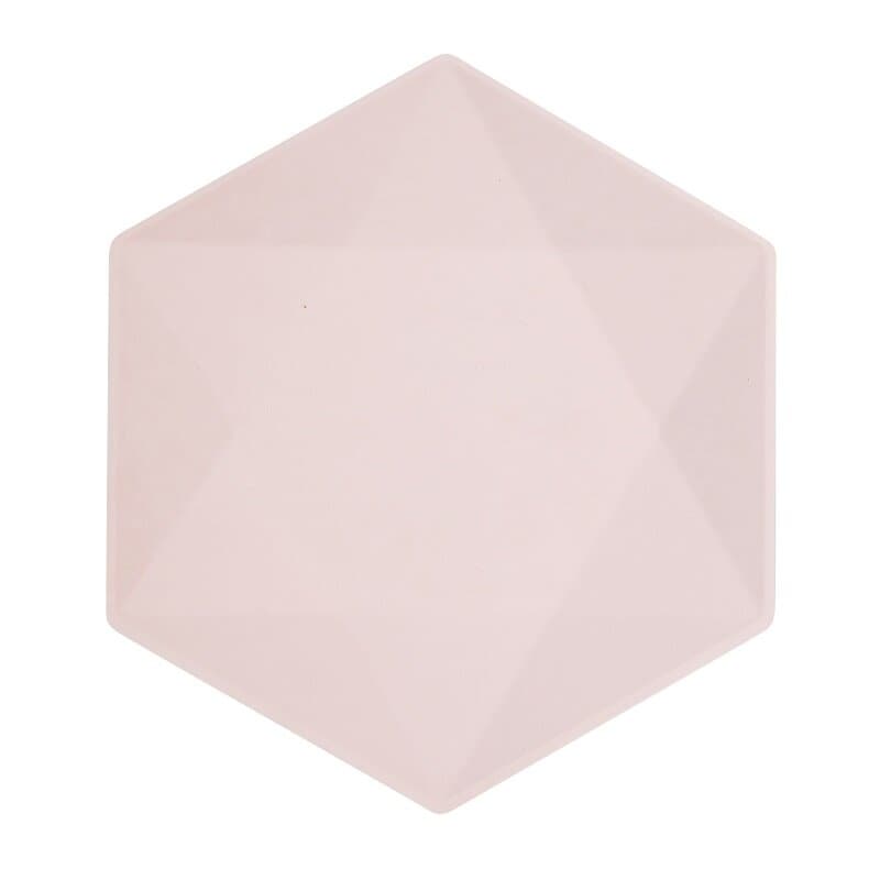 Bordjes Decor Premium Hexagon 26 cm Roze 6 stuks