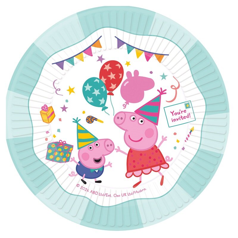 Peppa Pig Verjaardag - Borden 8 stuks
