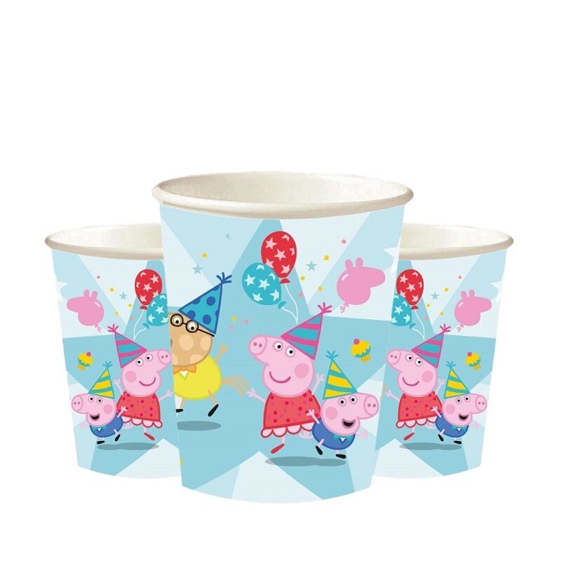 Peppa Pig Verjaardag - Bekers 8 stuks