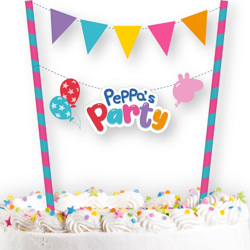 Peppa Pig Verjaardag - Taartdecoratieset