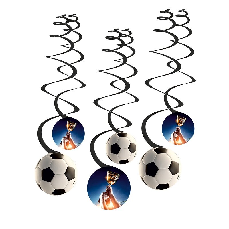 Kick it! Voetbal - Hangdecoratie Whirls 6 stuks