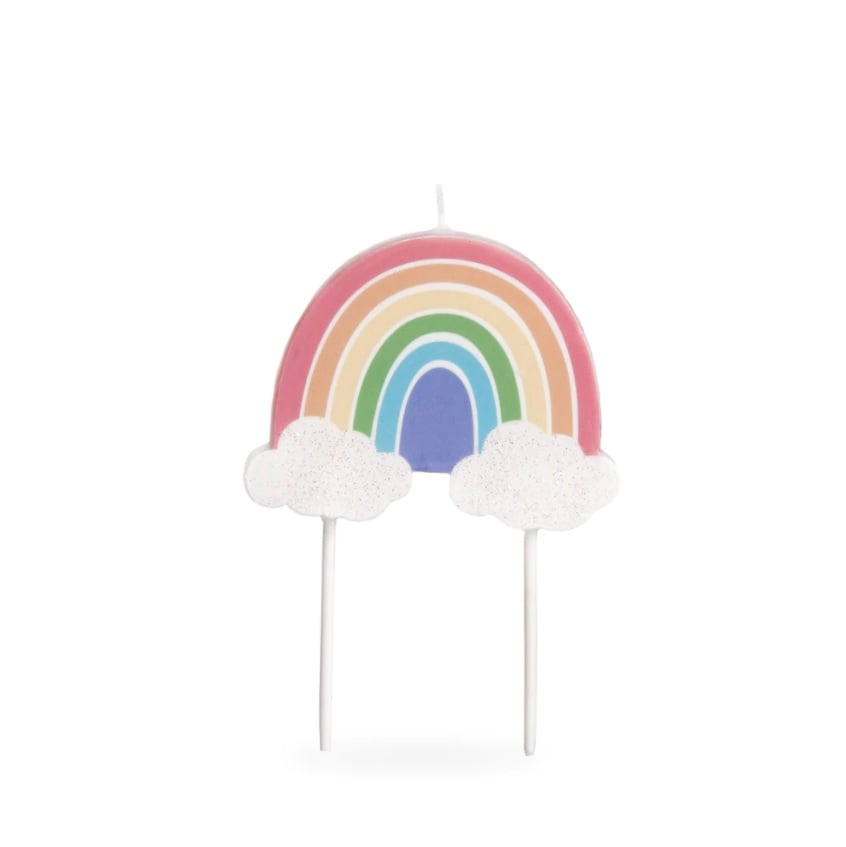 Taartkaars Pastel Regenboog