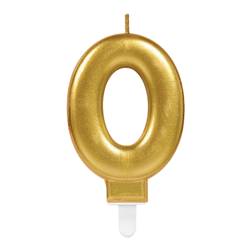 Taartkaarsjes in metallic goud 0-9