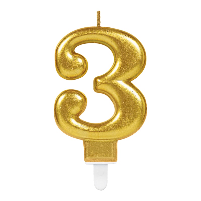 Taartkaarsjes in metallic goud 0-9